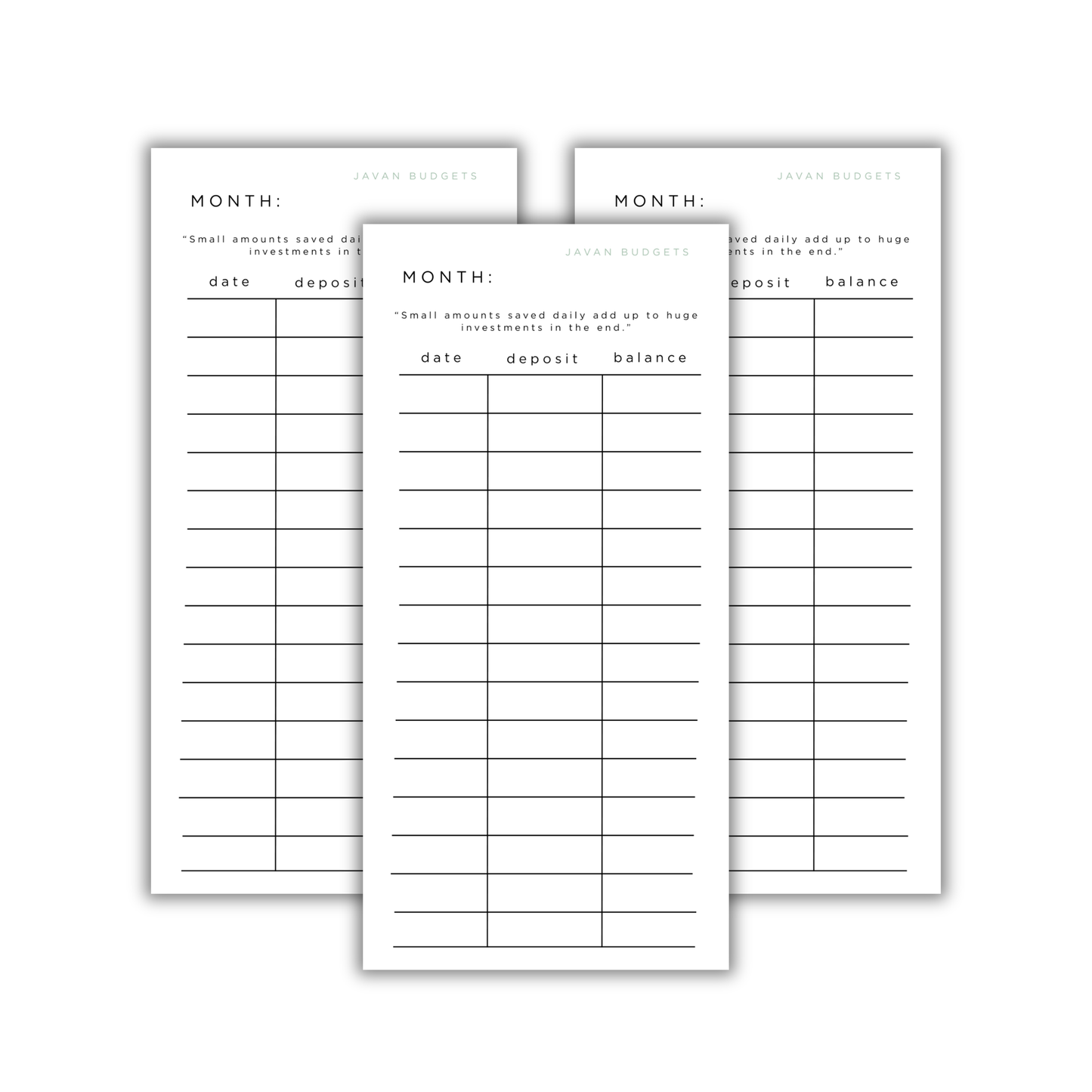 Cash Envelope Tracker Set of 3 | Digital Download