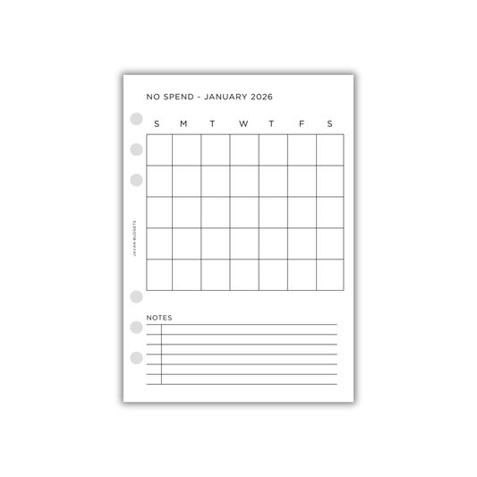 January 2026 No Spend Tracker | A5 (Freebie Digital Download)