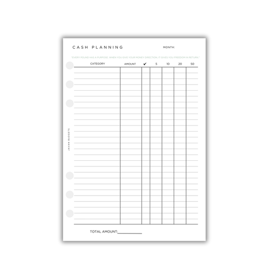 Cash Planning (UK Version) | A5 Digital Download