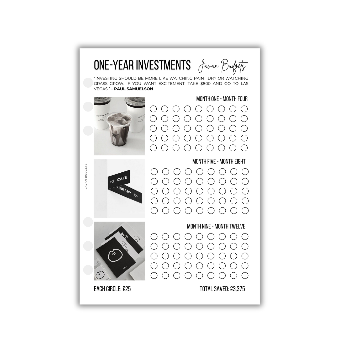 One Year Investment Tracker | A5 Digital Download