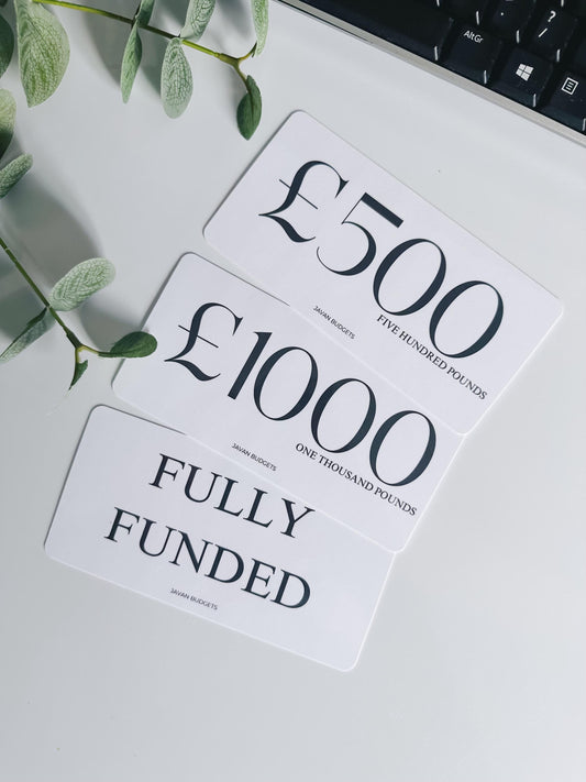 Glossy Cash Envelope Placeholders: A6 Budget Trackers, Set of 3