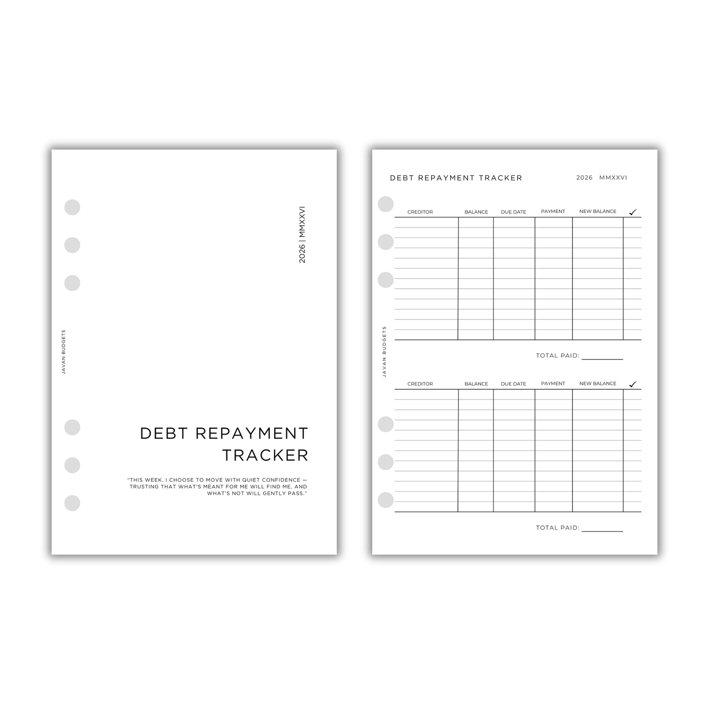 Debt Repayment Tracker | A5 Digital Download
